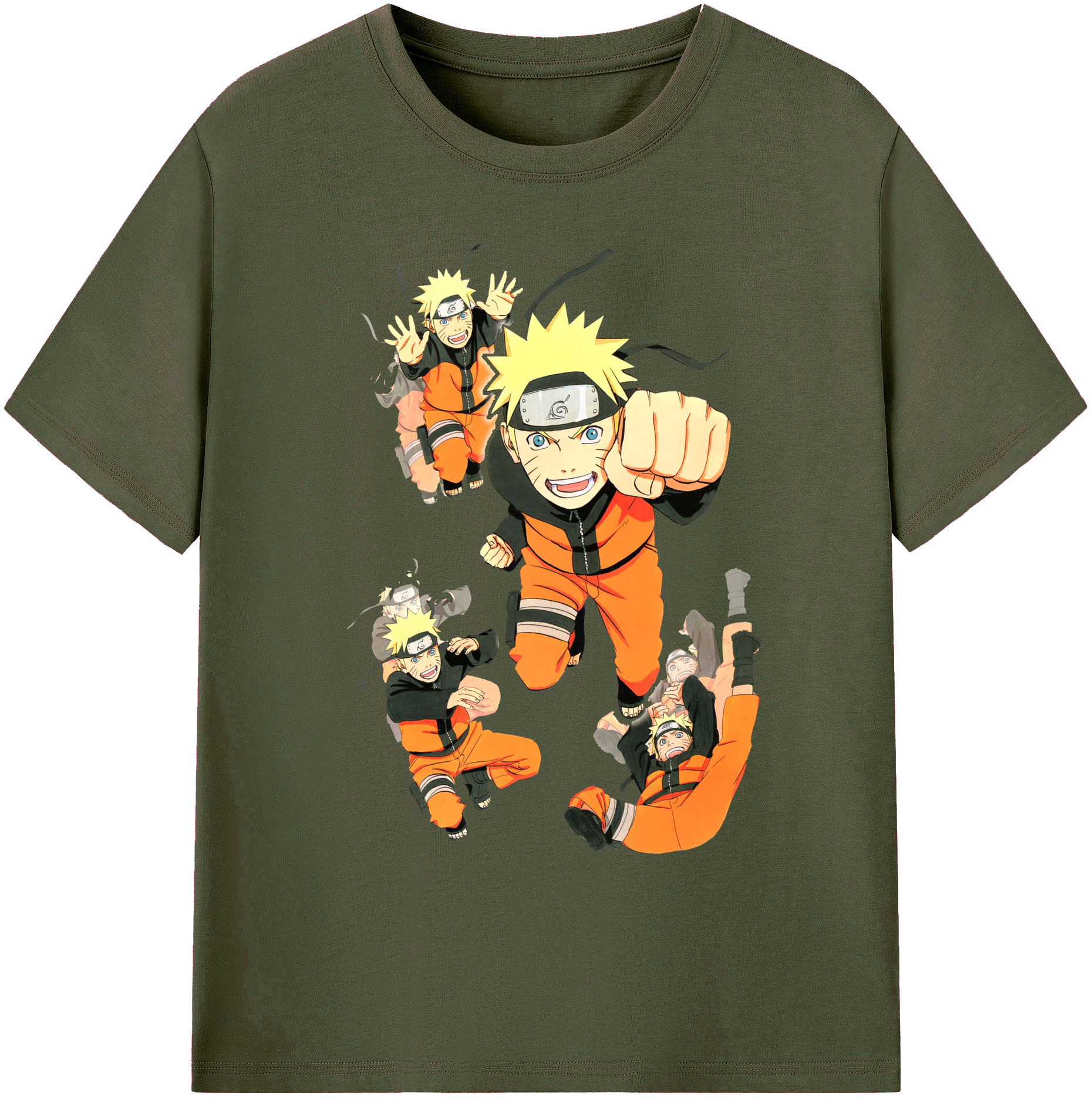 （画像用） NARUTO -ナルト- うずまき ナルト Uzumaki Naruto 綿100％ メンズ半袖Tシャツ｜肌触りやわらか＆通気性